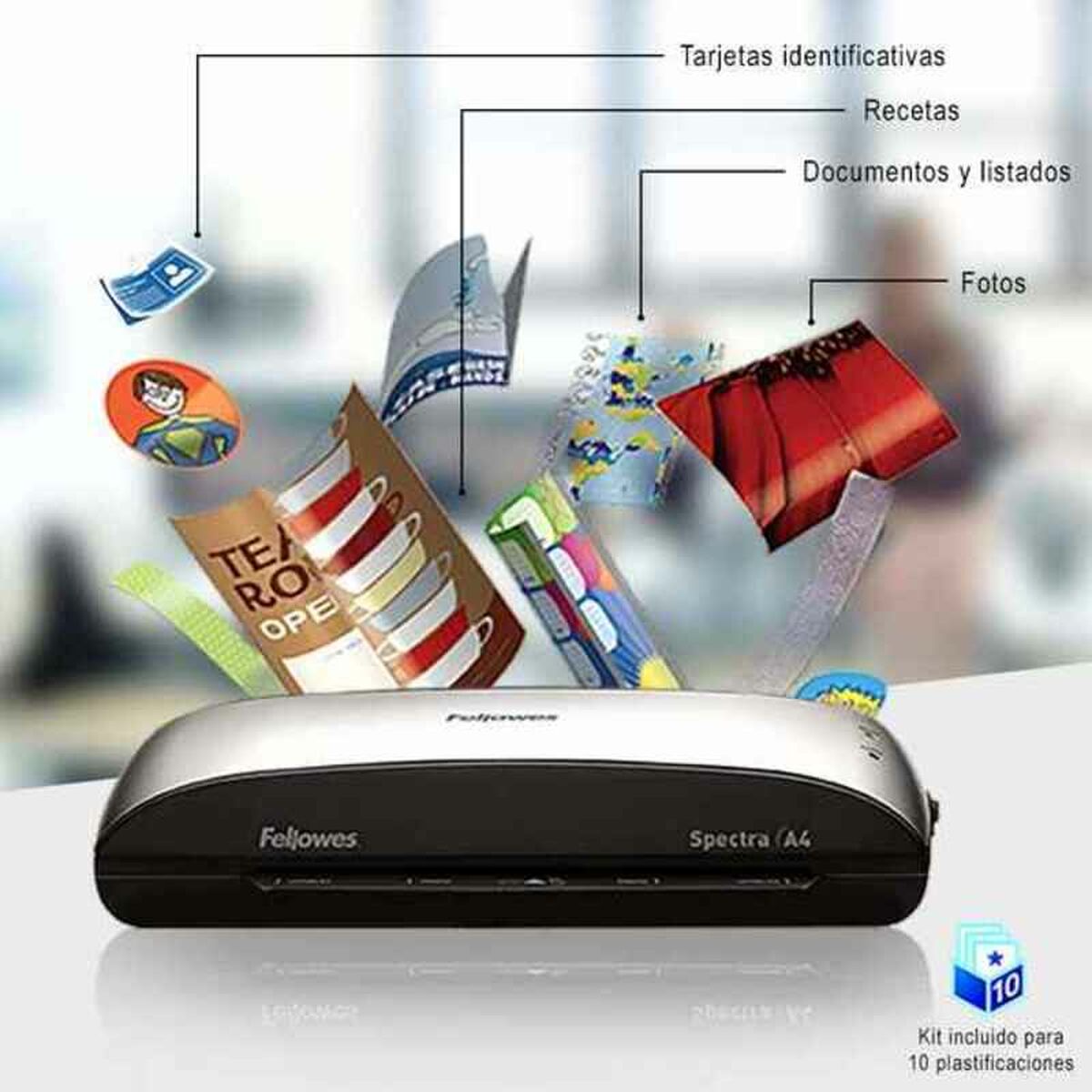 Laminator Fellowes SPECTRA A4/95 Covers Black Grey Black/Grey