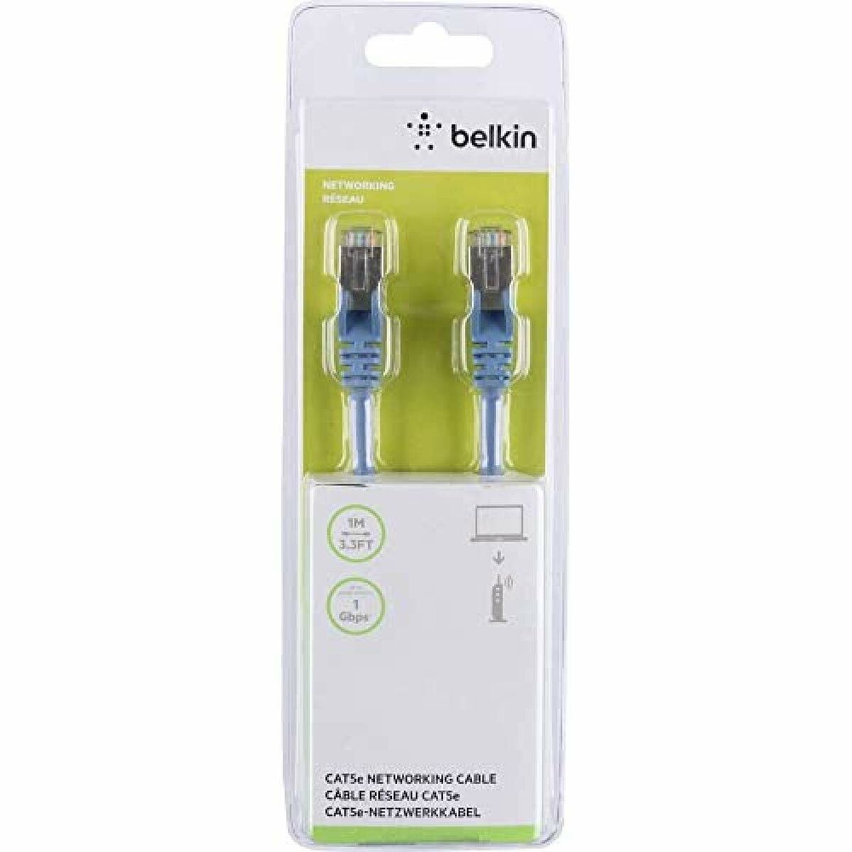 UTP Category 5e Rigid Network Cable Belkin A3L793BT01MBLHS Grey Blue 1 m 1 Unit