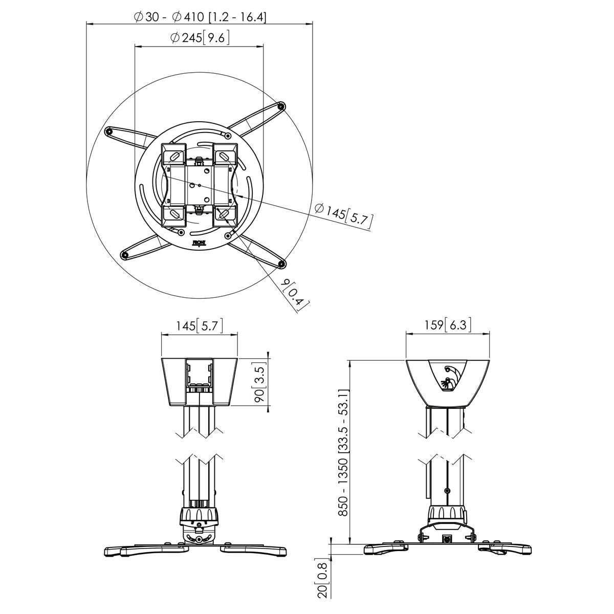 Ceiling Mount for Projectors Vogel's PPC 2585