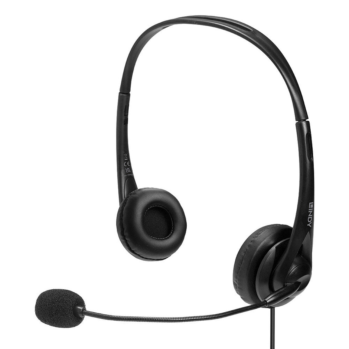 Headphones with Microphone LINDY 20432 Black