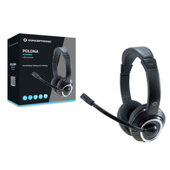 Headphones with Microphone Conceptronic POLONA01B Black