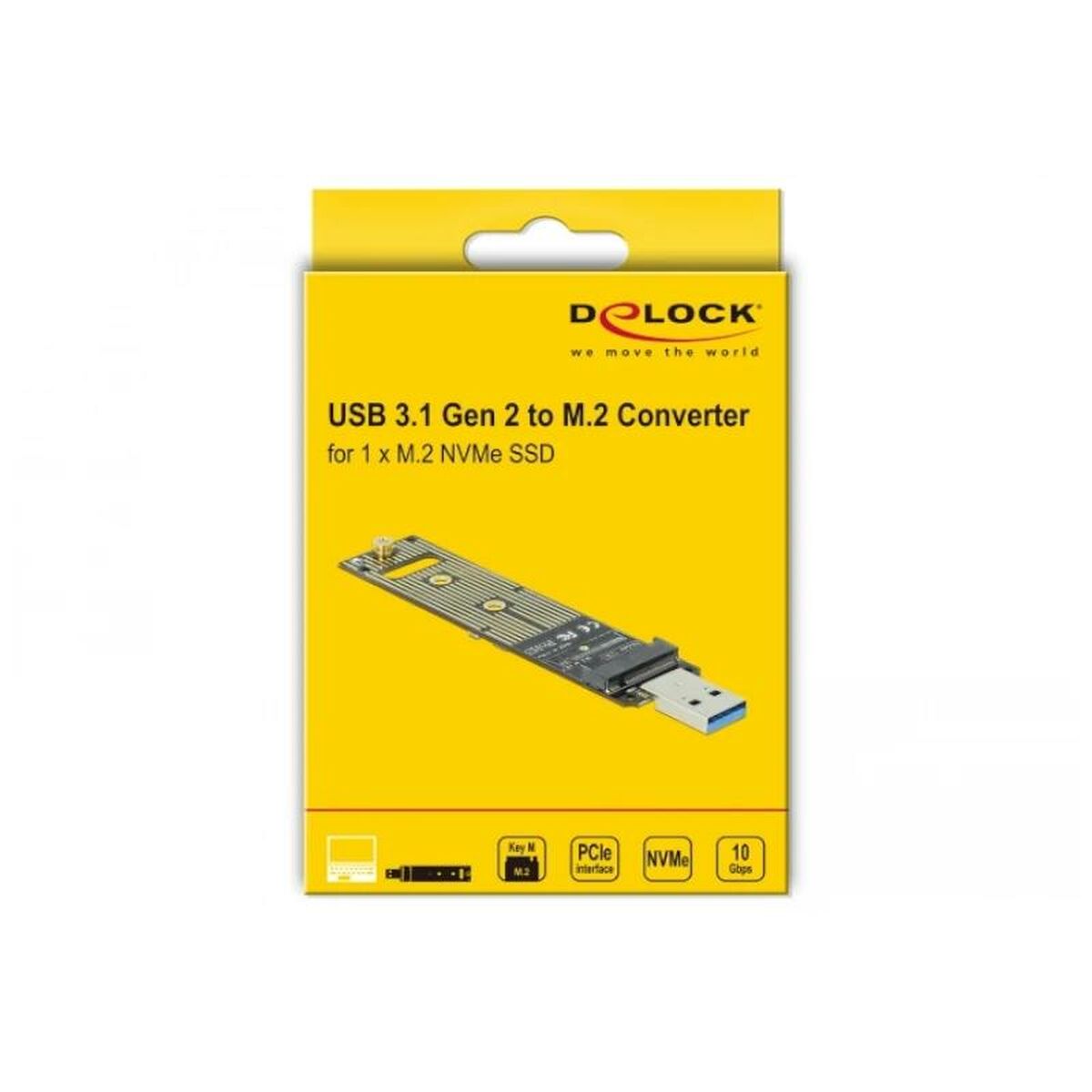 Hard Drive Adapter DELOCK 64069 Green USB USB 3.1 PCIe M.2