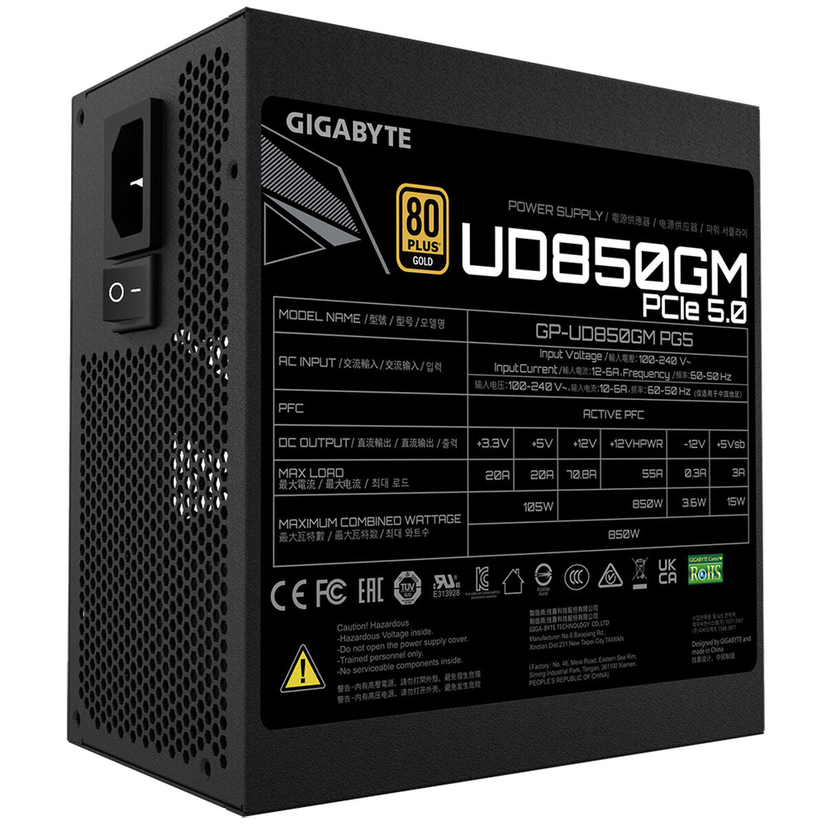 Power supply Gigabyte GP-UD850GM PG5 850 W 105 W 80 Plus Gold