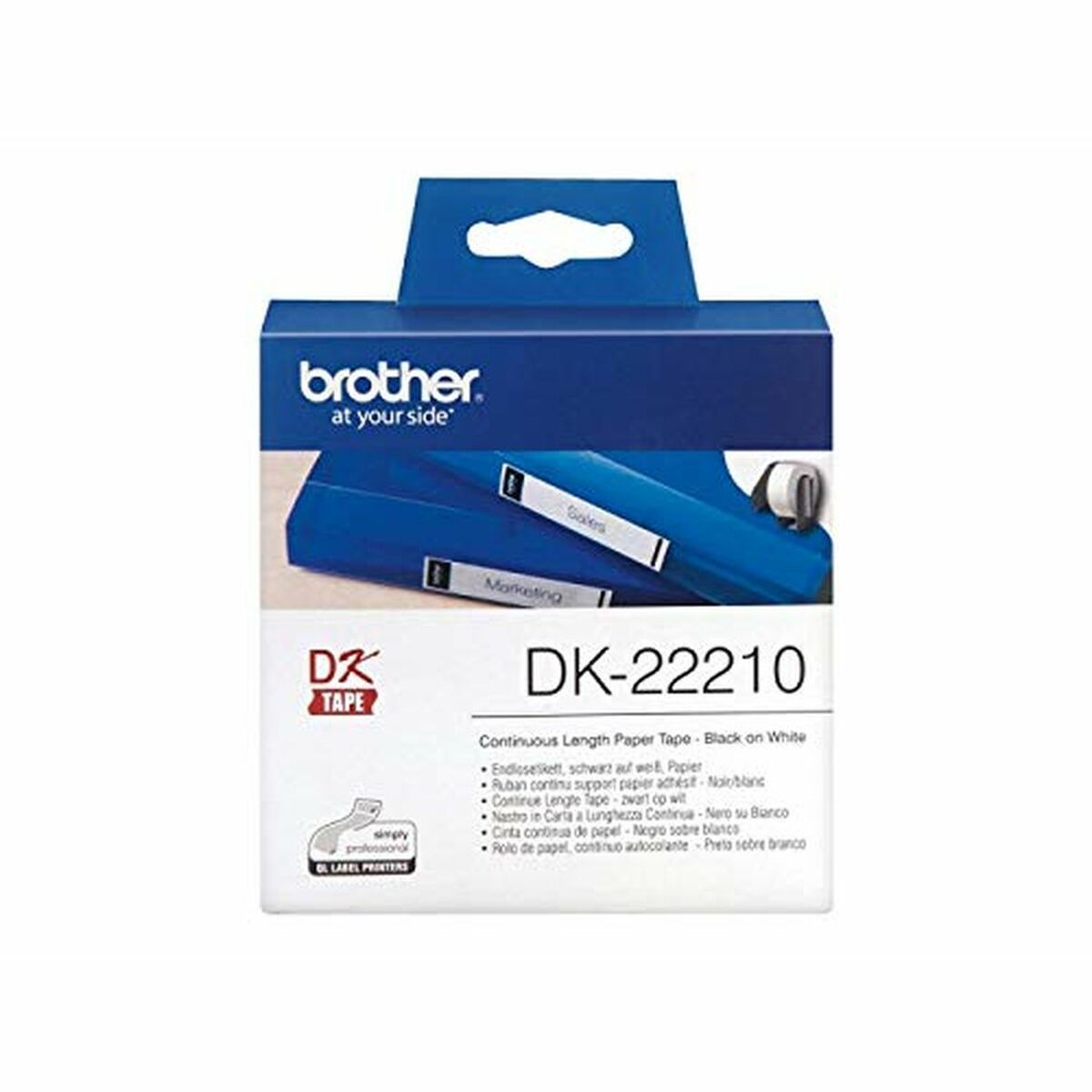 Continuous Paper for Printers Brother DK22210 29 x 30,48 mm White