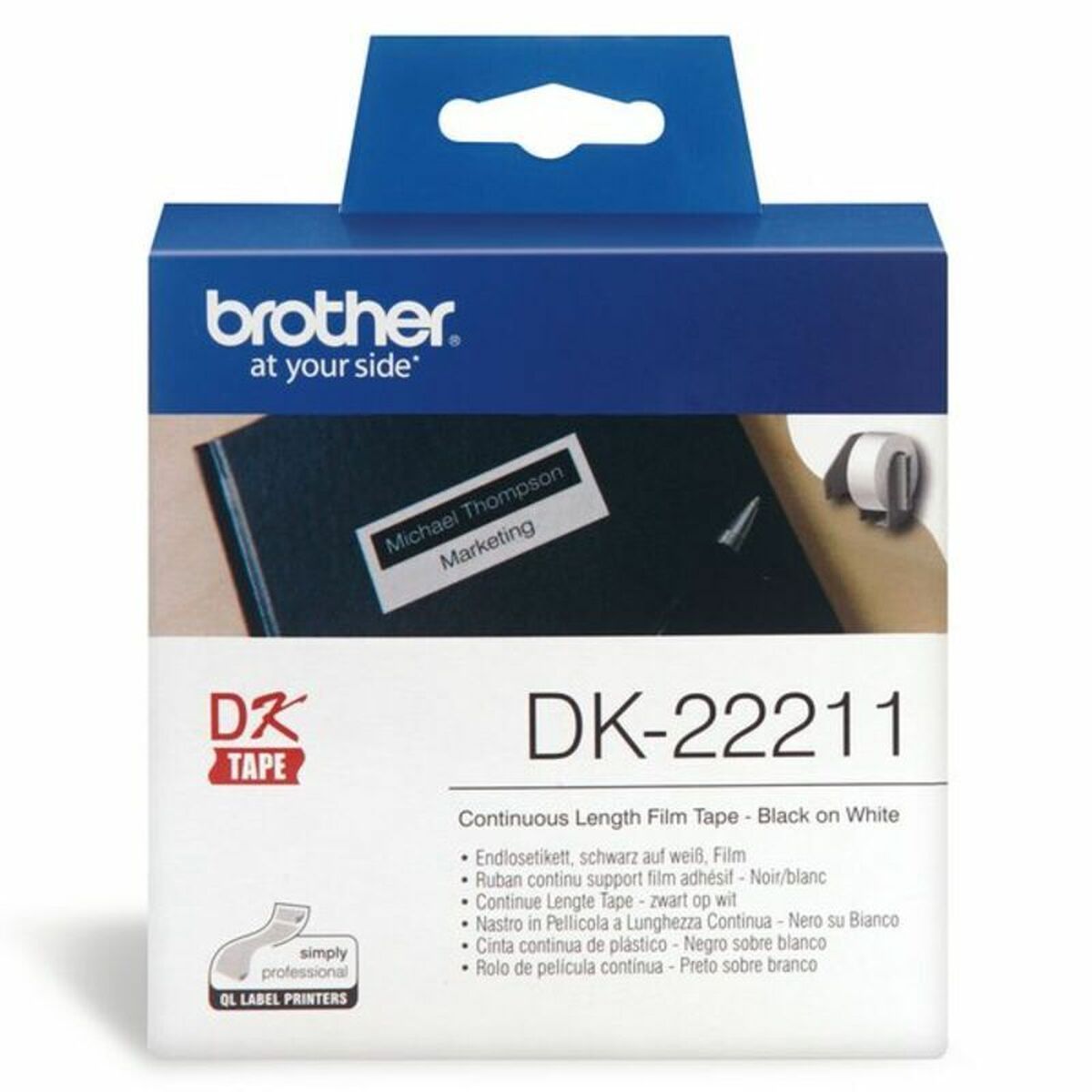 Continuous Film Tape Brother DK-22211 29 mm Black