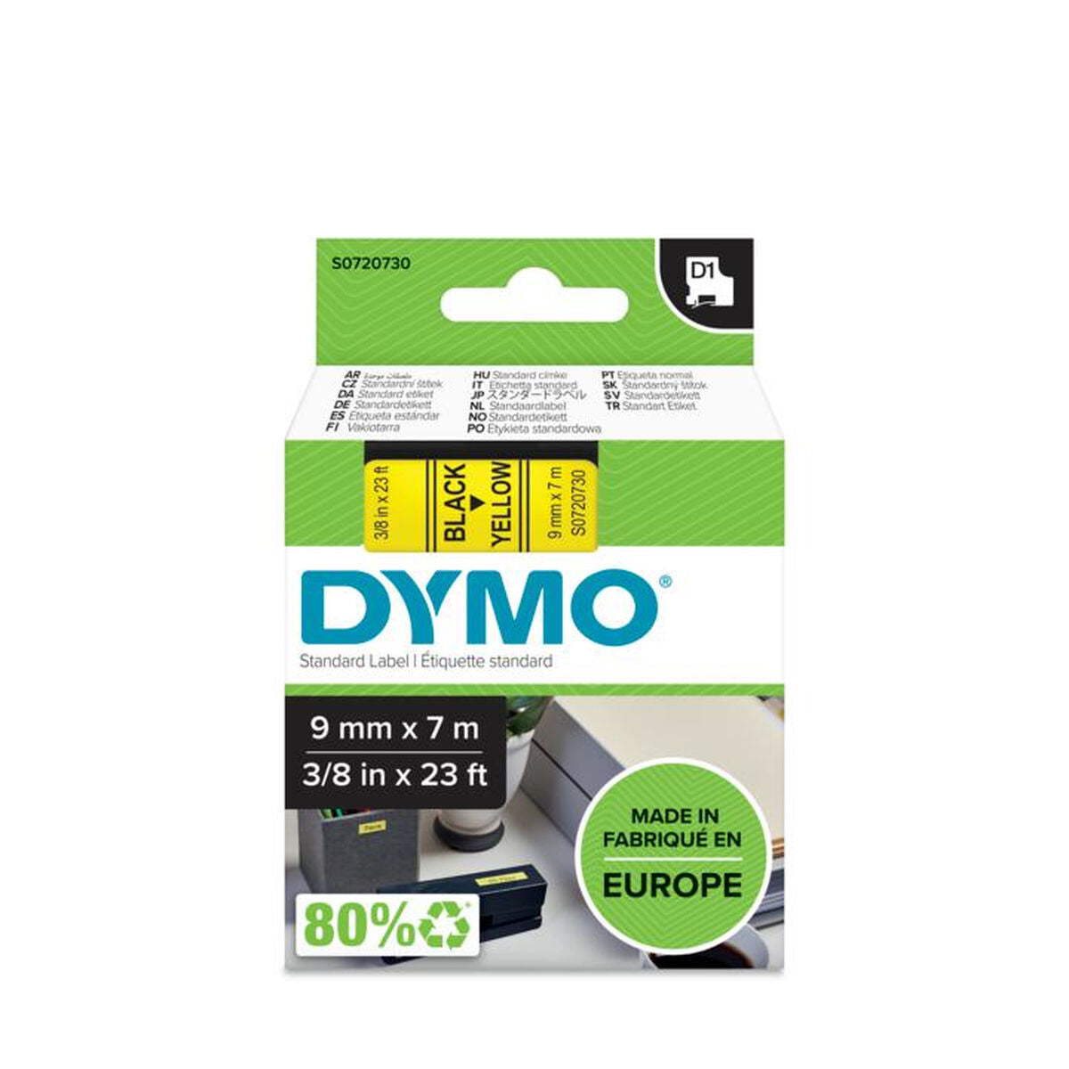 Laminated Tape for Labelling Machines Dymo S0720730 Black