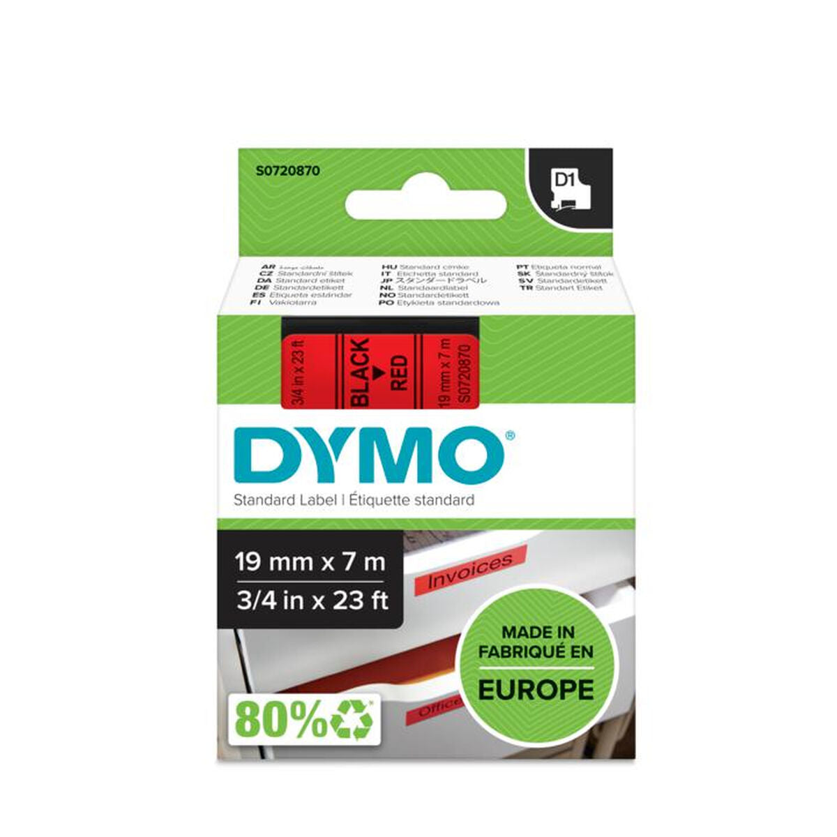 Printer Labels Dymo S0720870 Red Black