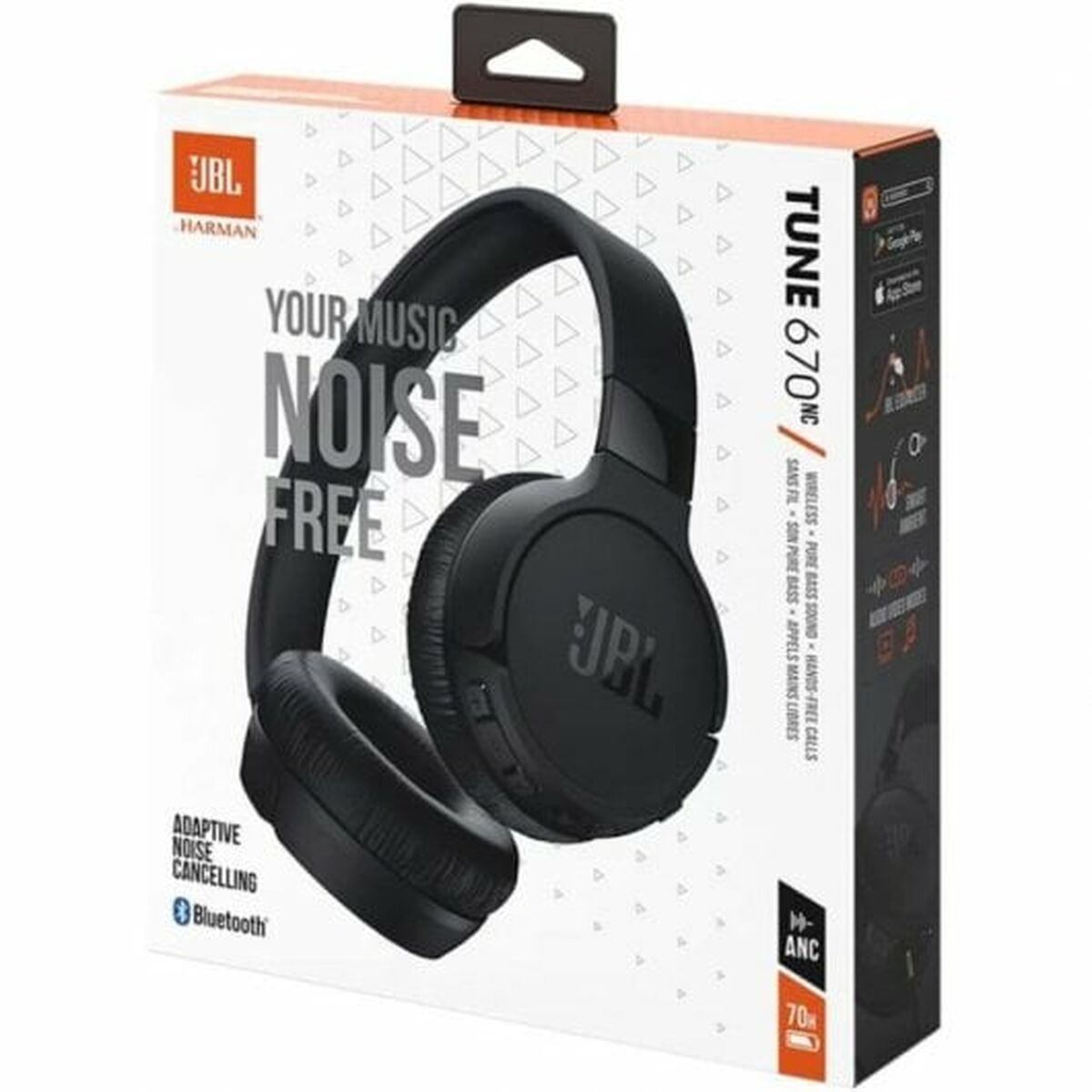 Headphones with Microphone JBL Tune 670NC Black