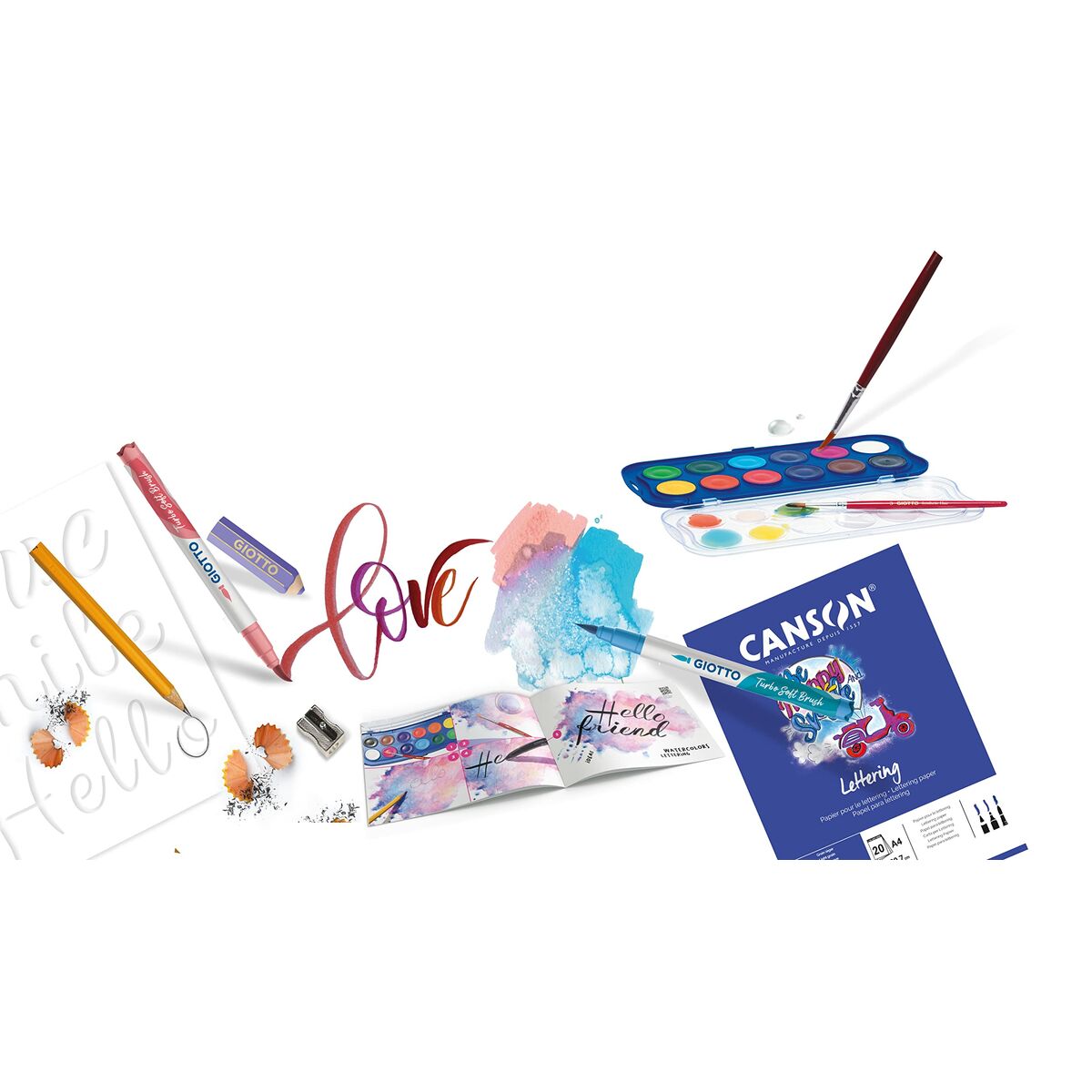 Drawing Set Giotto Art Lab Fancy Lettering 45 Pieces Multicolour