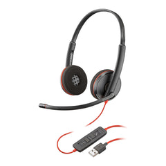 Headphones with Microphone Poly Blackwire C3220 Black Red