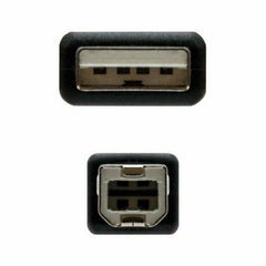 USB 2.0 A to USB B Cable NANOCABLE 10.01.0102-BK Black 1 m