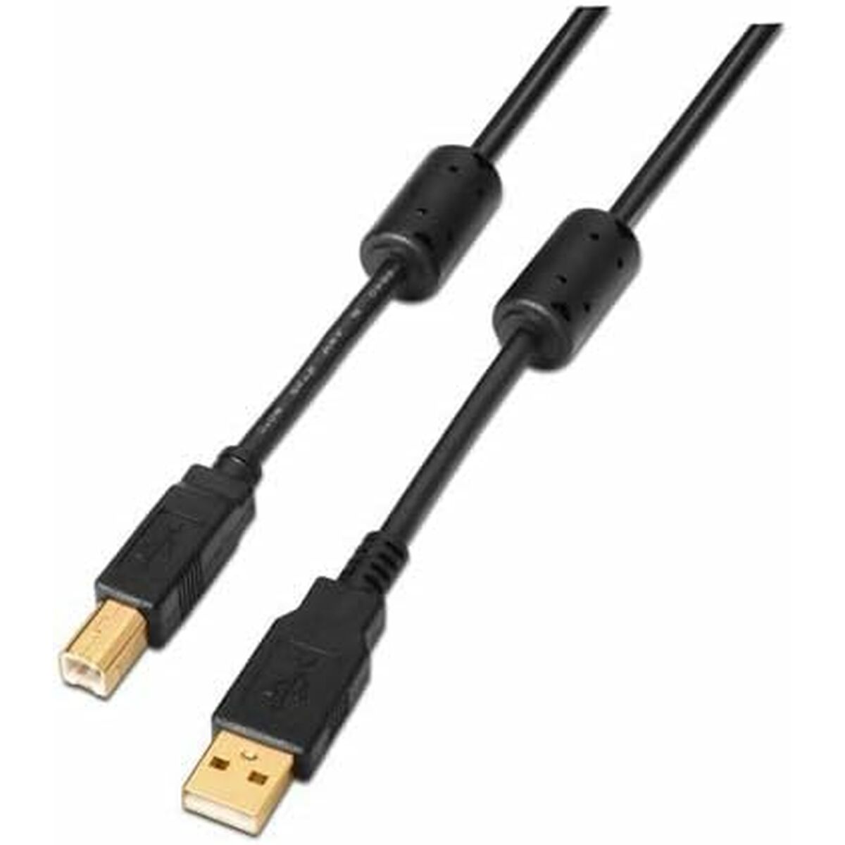 USB 2.0 A to USB B Cable NANOCABLE 10.01.1202 Black 2 m