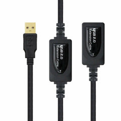 USB Extension Cable NANOCABLE 10.01.0213 Black 15 m