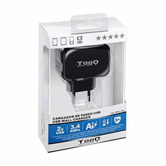 Wall Charger TooQ AATCAT0149 USB x 2 17W Black