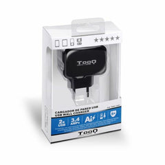 Wall Charger TooQ AATCAT0149 USB x 2 17W Black