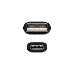 USB A to USB-C Cable NANOCABLE USB 2.0, 1m Black 1 m