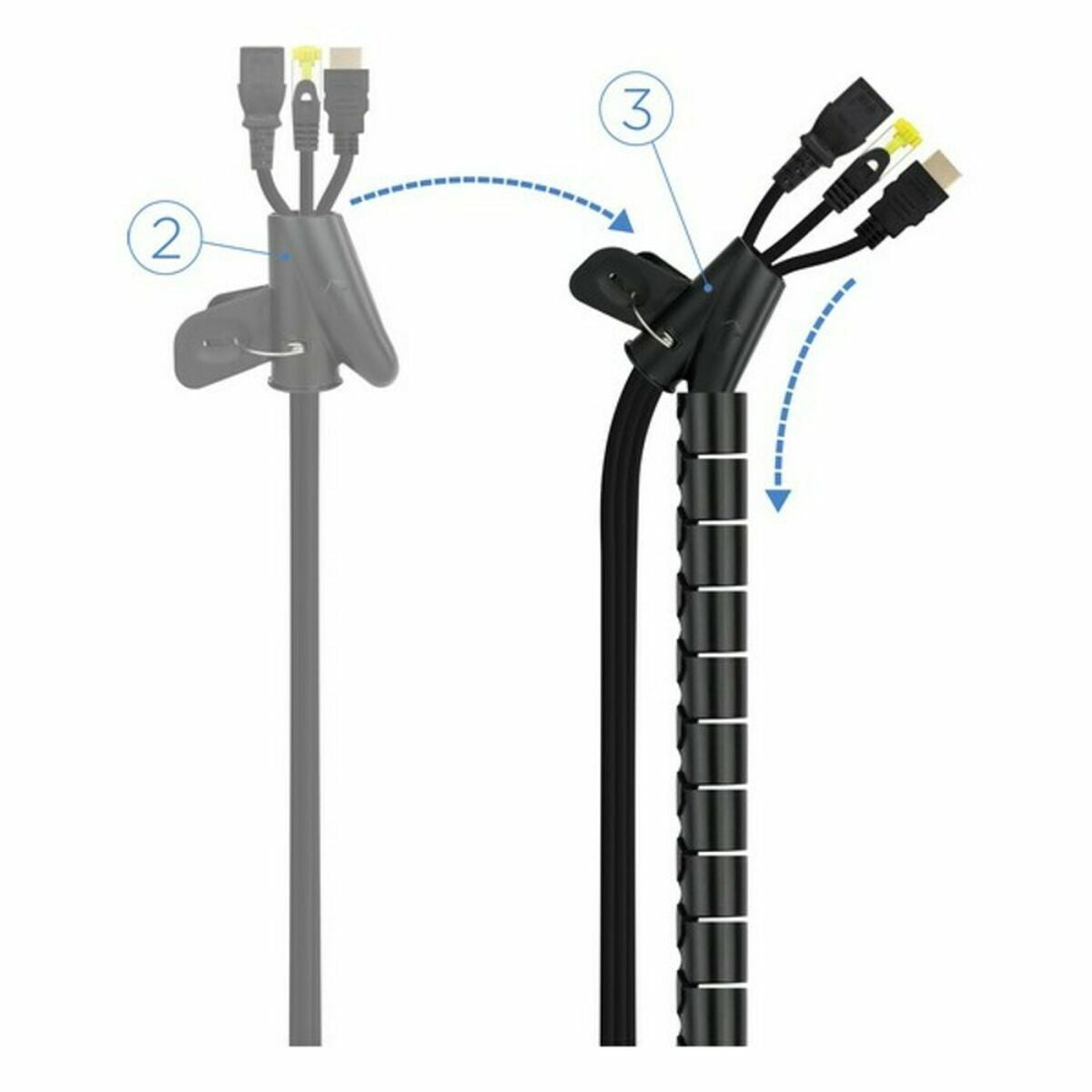 Cable Organiser NANOCABLE 10.36.0001-BK Ø 2,5 cm (1 m)