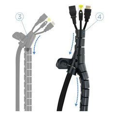 Cable Organiser NANOCABLE 10.36.0001-BK Ø 2,5 cm (1 m) Black Plastic