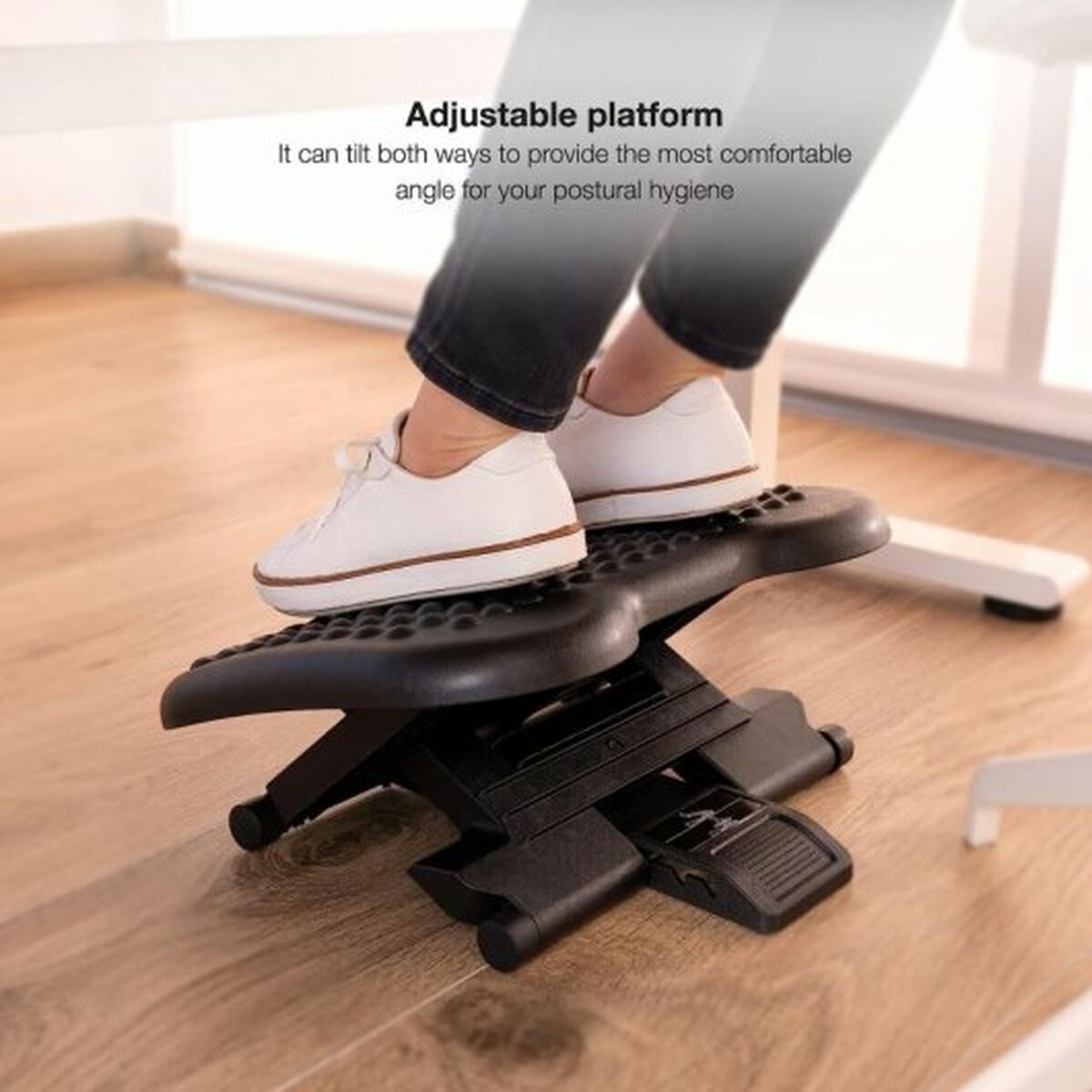 Footrest TooQ TQFR0603-B Adjustable Black