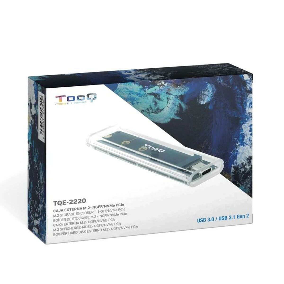 External Box TooQ TQE-2200 Transparent USB USB-C USB 3.1 M.2