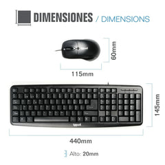 Keyboard and Mouse iggual COM-CK-BASIC QWERTY USB