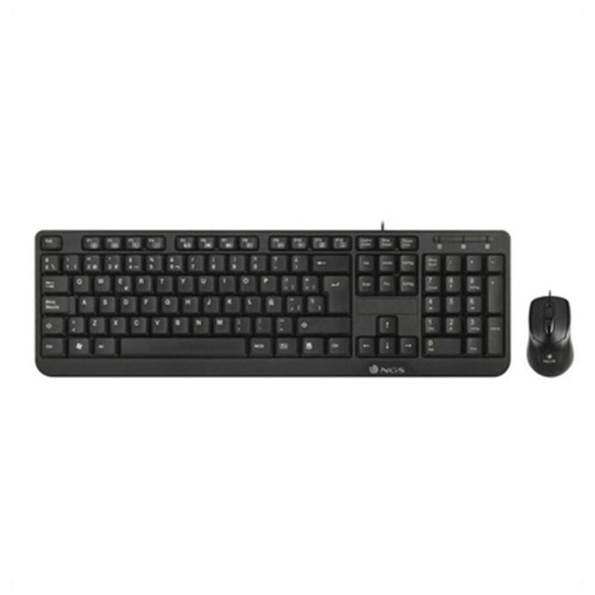 Keyboard and Optical Mouse NGS NGS-KEYBOARD-0271 Black QWERTY