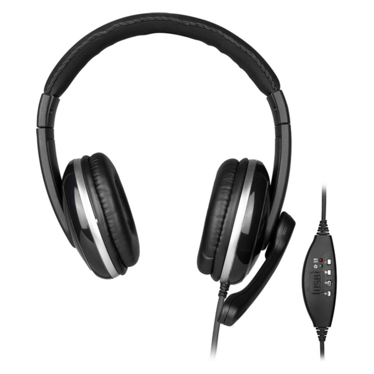 Headphones with Microphone NGS NGS-HEADSET-0196 Black