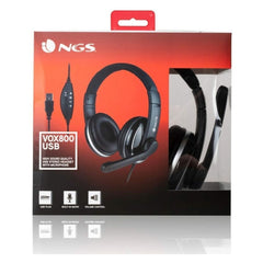 Headphones with Microphone NGS NGS-HEADSET-0196 Black