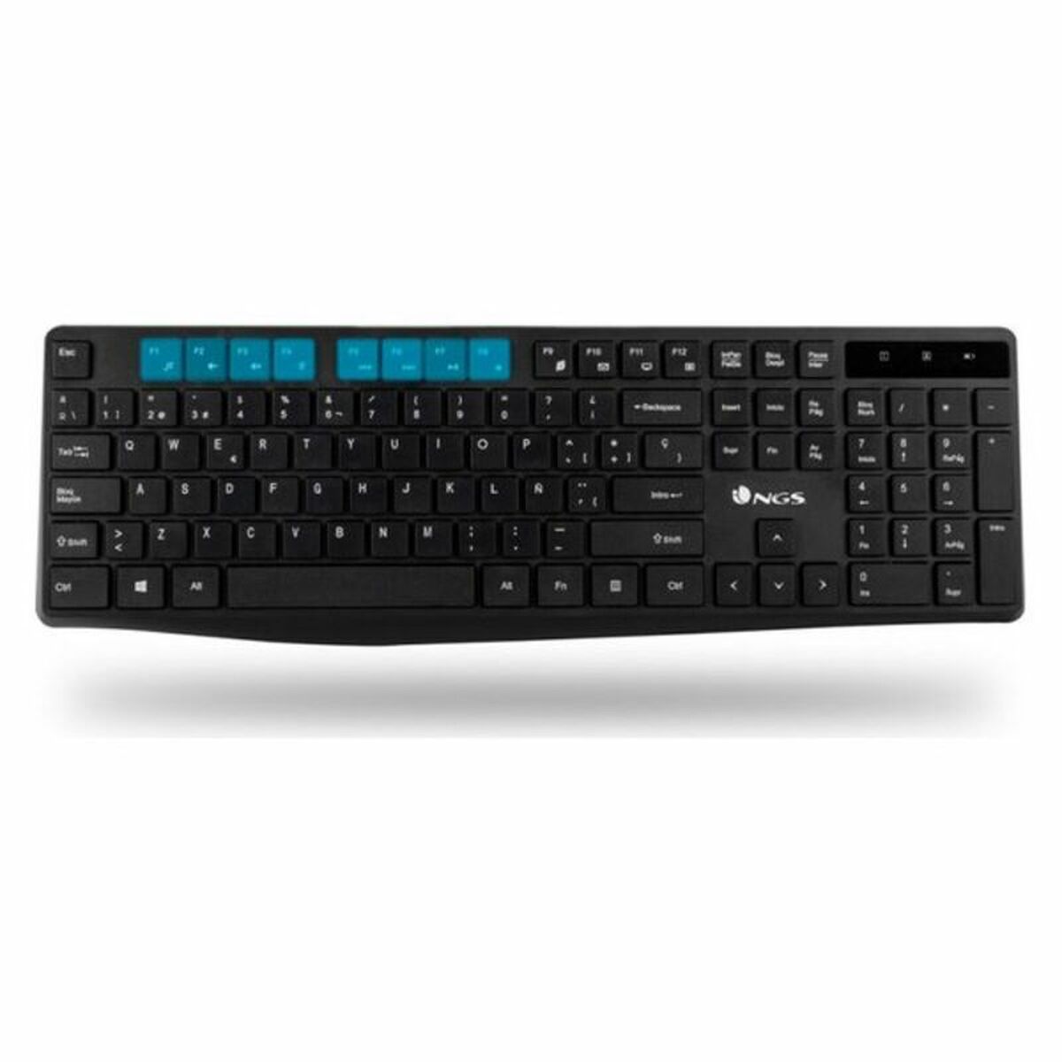 Keyboard and Wireless Mouse NGS NGSWIRELESSSETALLUREKIT 1200 dpi 2.4 GHz Black Spanish Qwerty QWERTY