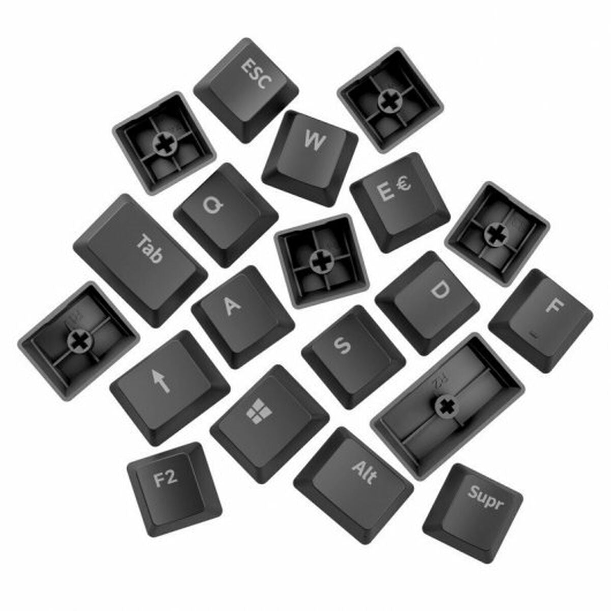 Keyboard Newskill Serike V2 Keycap Set Pack Spanish Qwerty Black