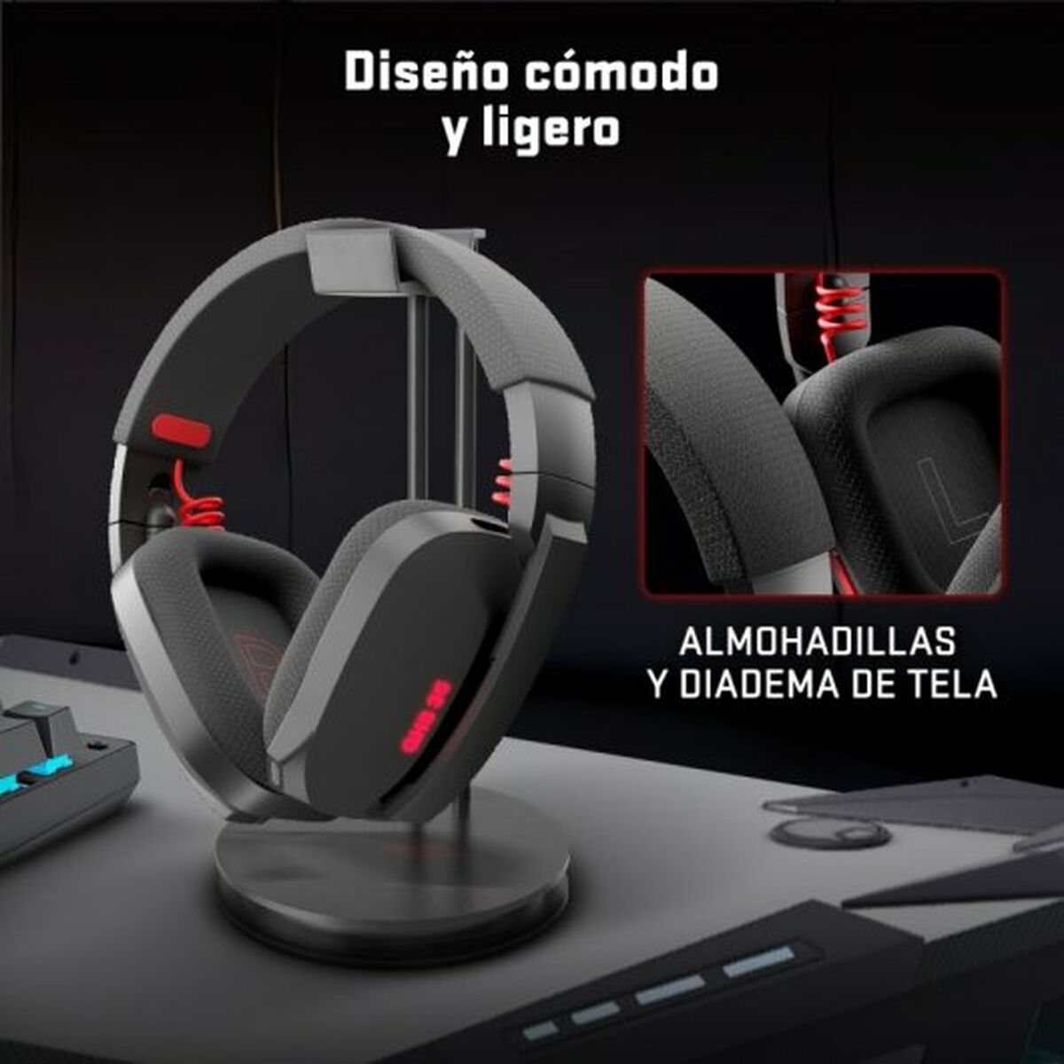 Headphones with Microphone Tempest Black