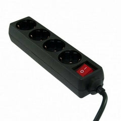 4-socket plugboard with power switch 3GO REG4 3500W Black