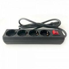 4-socket plugboard with power switch 3GO REG4 3500W Black