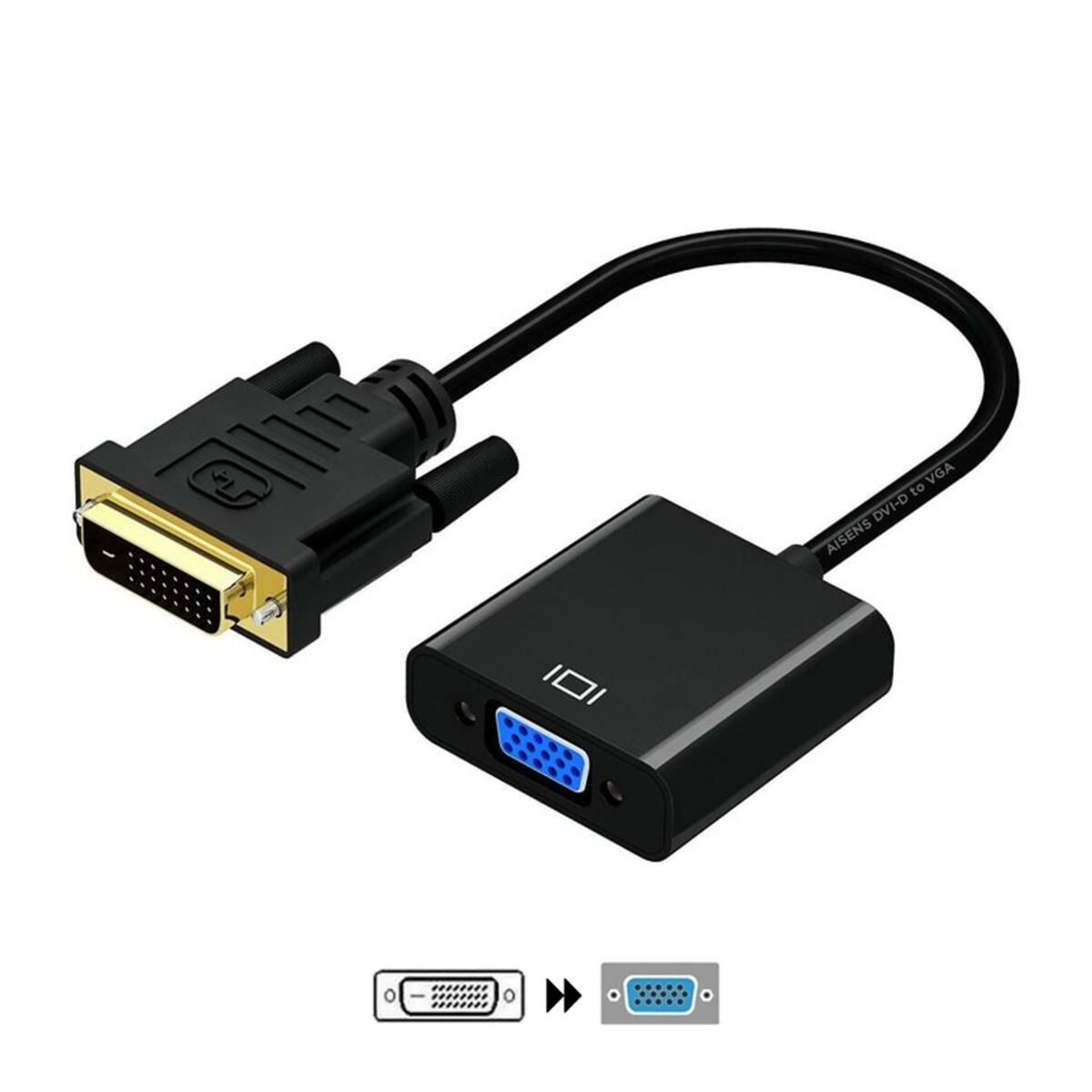 DVI-D to VGA Adapter Aisens A147-0352 Black