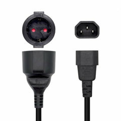 Power Cord Aisens A132-0467 25 cm C14 CEE 7/7 Black