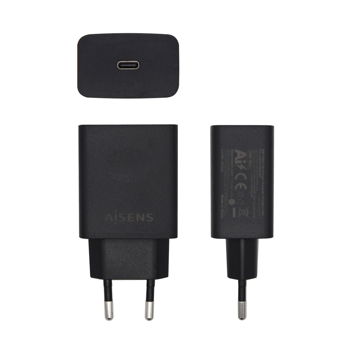 Charger Aisens ASCH-1PD20-BK Black 20 W USB-C