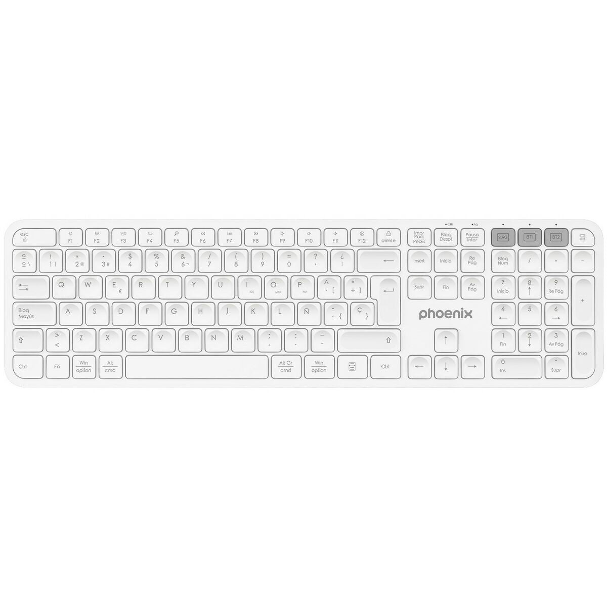 Bluetooth Keyboard Phoenix K300 White Spanish Qwerty