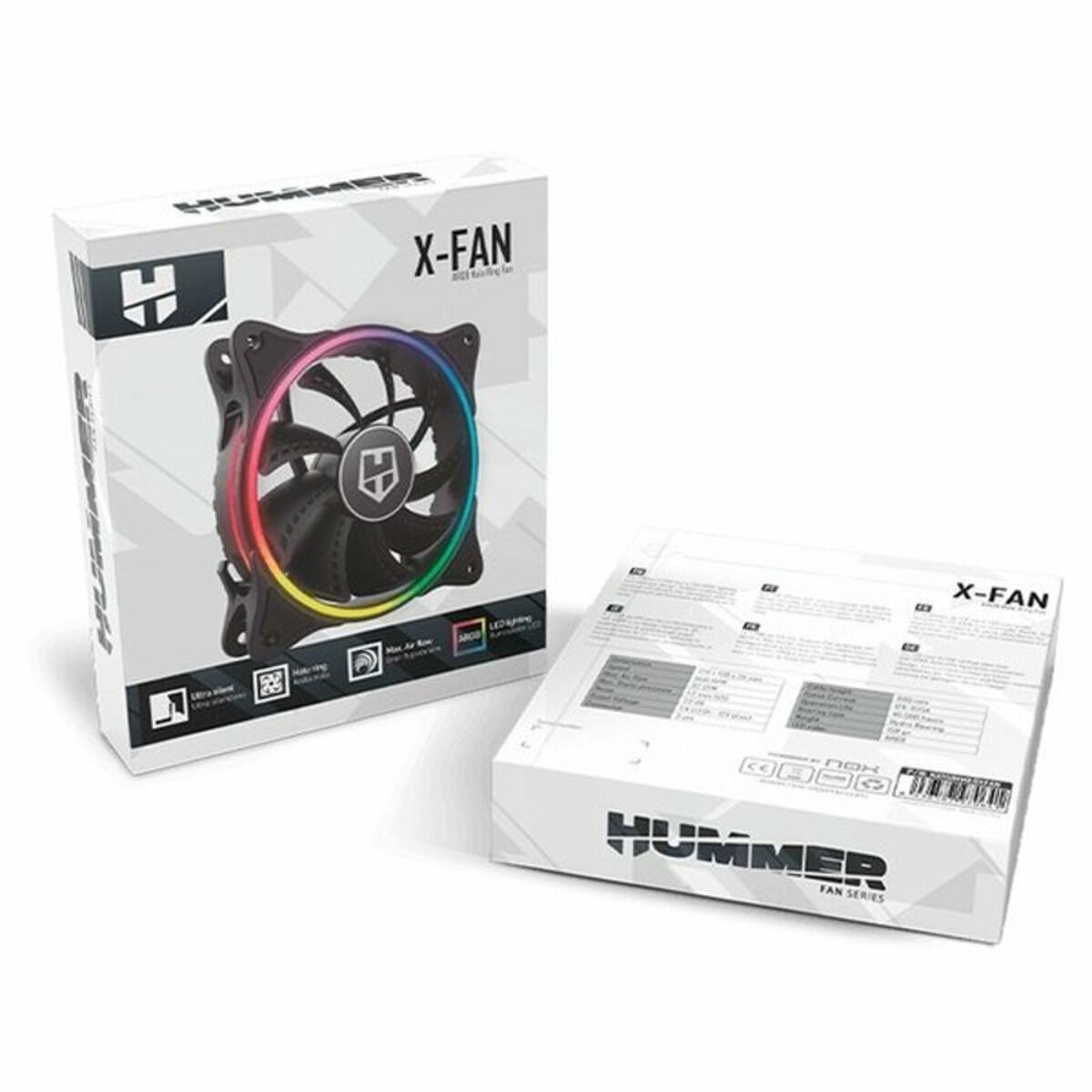 Ventilator Nox NXHUMMERXFAN Ø 12 cm 1100 rpm LED ARGB