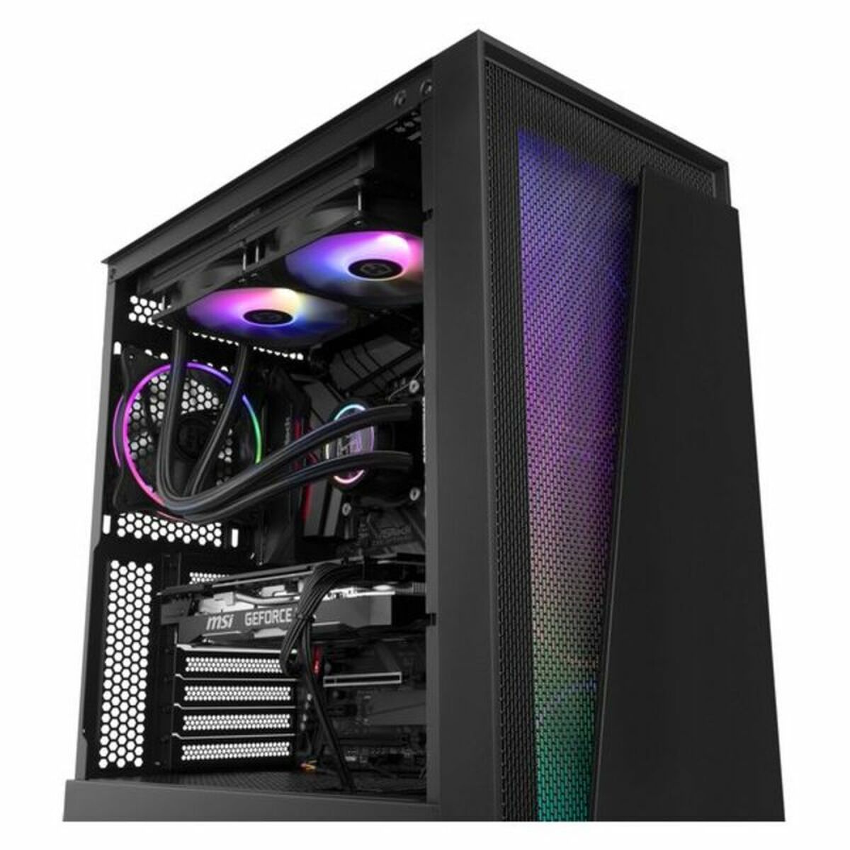 ATX Semi-tower Box Nox 8436587971327 LED RGB Black Multicolour