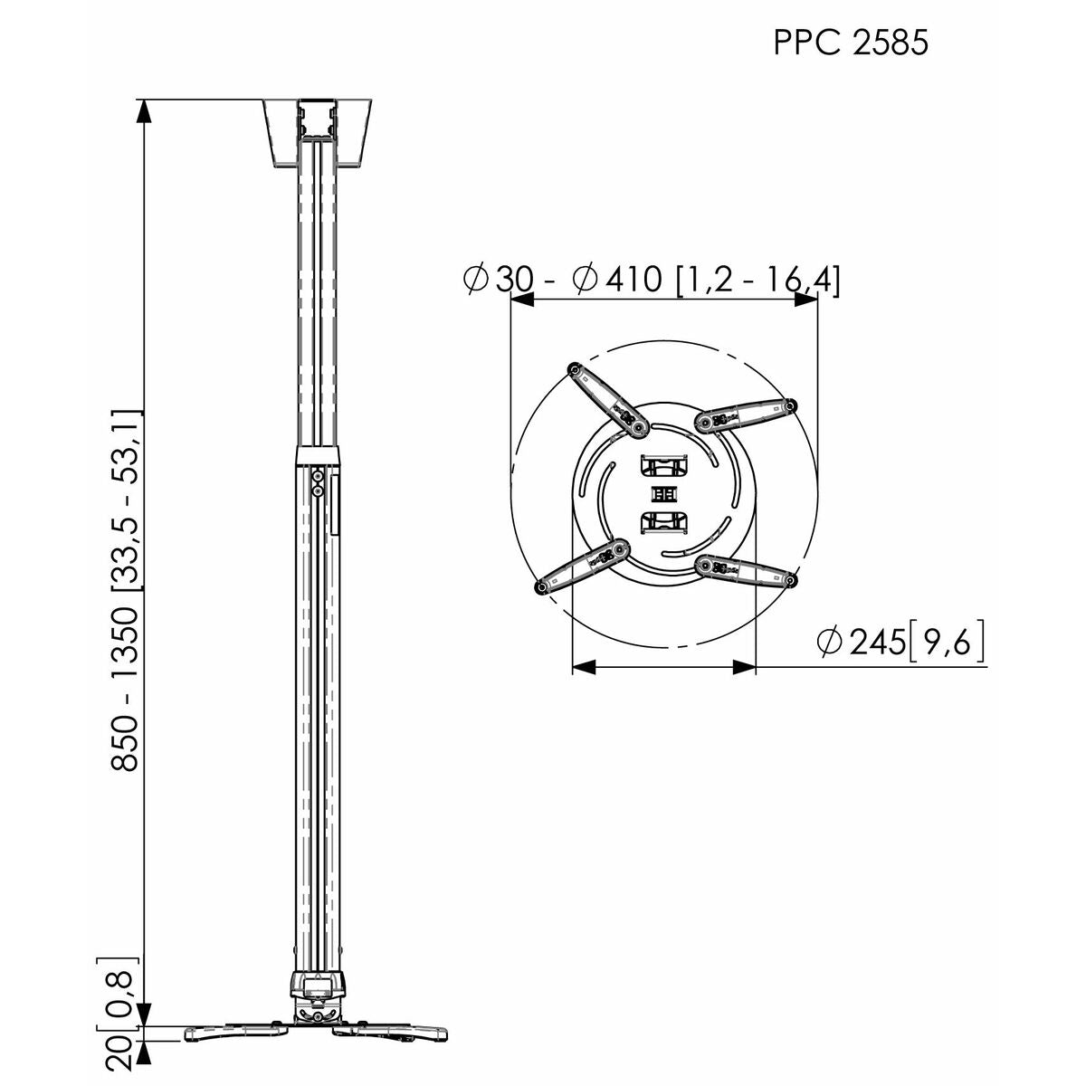 Ceiling Mount for Projectors Vogel's PPC 2585