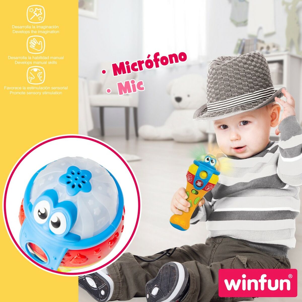 Toy microphone Winfun 7,5 x 19 x 7,8 cm (6 Units)