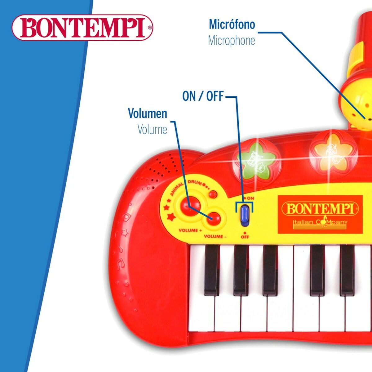 Interactive Piano for Babies Bontempi Children's Microphone 33 x 13 x 19,5 cm (6 Units)