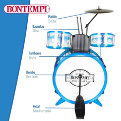 Drums Bontempi Blue Plastic 85 x 68 x 65 cm (9 Pieces) (2 Units)