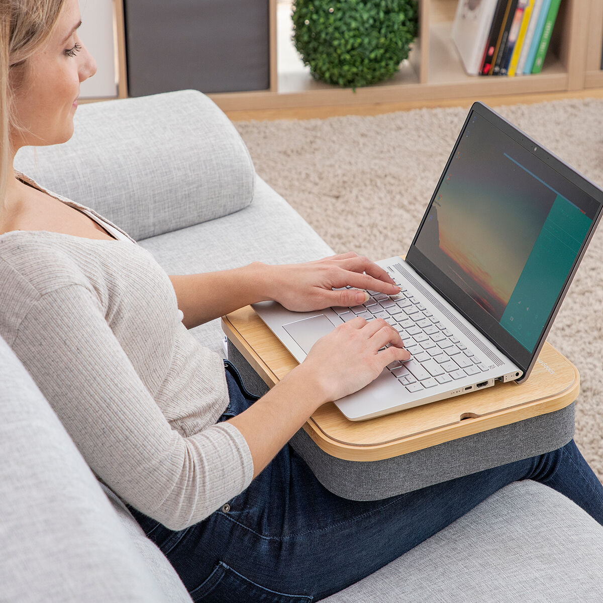 Portable Laptop Desk with Storage Tray Larage InnovaGoods