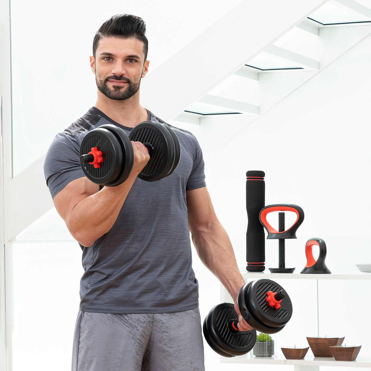 6-in-1 Set of Adjustable Weights with Exercise Guide Sixfit InnovaGoods